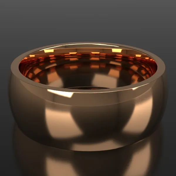 8mm ½ Round in Rose Gold