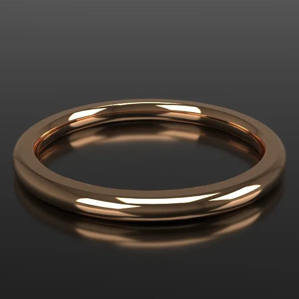 2mm ½ Round in Rose Gold