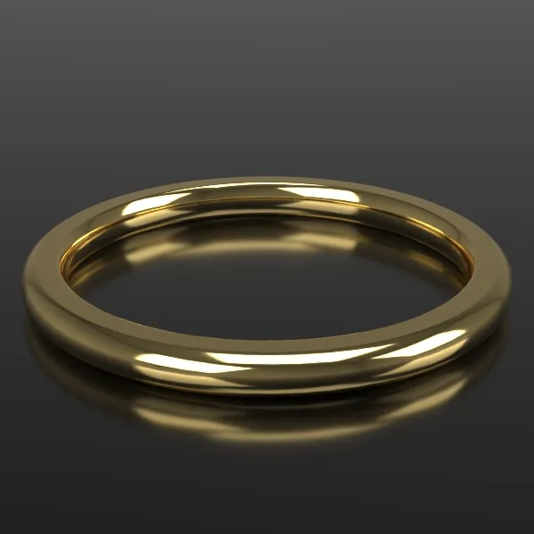 2mm ½ Round in Yellow Gold