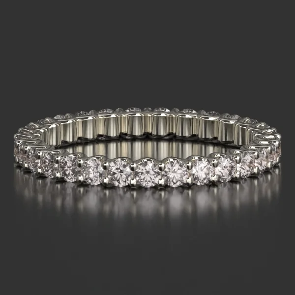 2.2 mm U-Shaped Shared Prong Eternity Band in White Gold