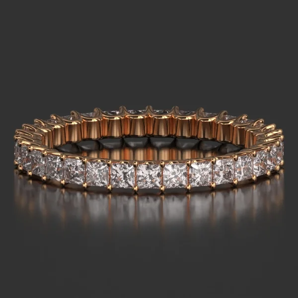 2.0 mm U-Shaped Shared Prong Eternity Band in Rose Gold