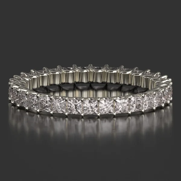 2.0 mm U-Shaped Shared Prong Eternity Band in White Gold