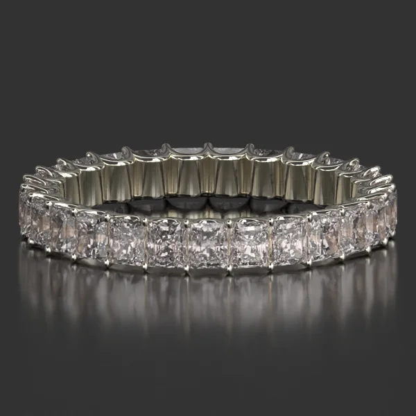 2.7 x 2.3 mm U-Shaped Shared Prong Eternity Band in White Gold