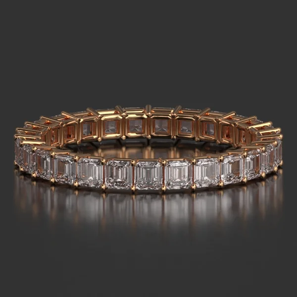 2.3 mm Basket Setting Shared Prong Eternity Band in Rose Gold