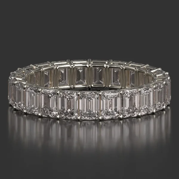 3.75 x 2.75 mm Basket Setting Shared Prong Eternity Band in White Gold
