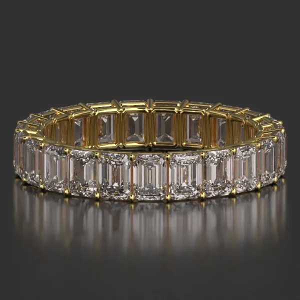 3.75 x 2.75 mm Basket Setting Shared Prong Eternity Band in Yellow Gold
