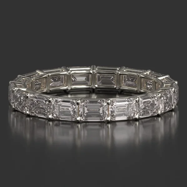 3.75 x 2.75 mm Basket Setting Shared Prong Eternity Band in White Gold