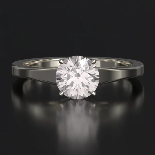 The United Flair Solitaire Ring in White Gold