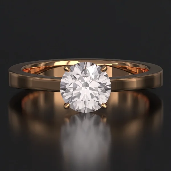 The United Reverse Taper Solitaire Ring in Rose Gold