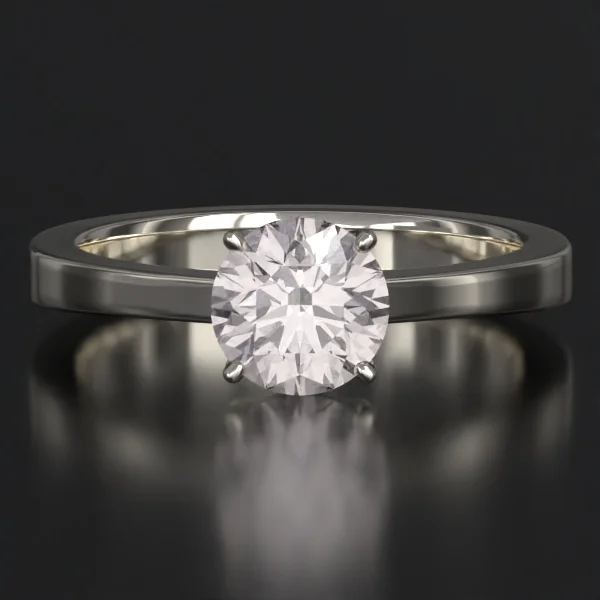 The United Reverse Taper Solitaire Ring in White Gold