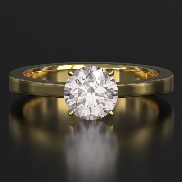 The United Reverse Taper Solitaire Ring in Yellow Gold
