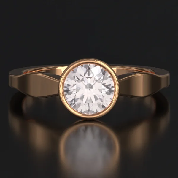The Bold Bezel Sway Solitaire Ring in Rose Gold
