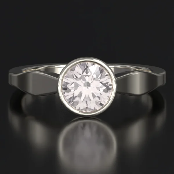 The Bold Bezel Sway Solitaire Ring in White Gold