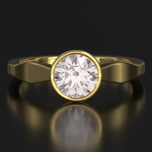 The Bold Bezel Sway Solitaire Ring in Yellow Gold