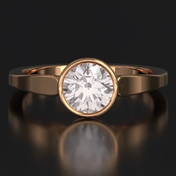 The Bold Bezel Flair Solitaire Ring in Rose Gold