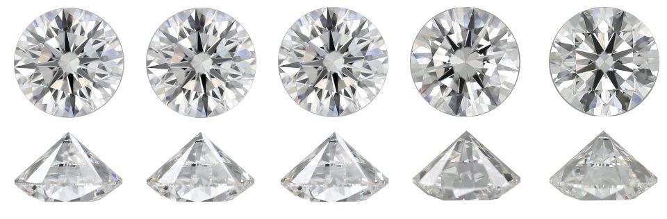 Diamonds graded D through H